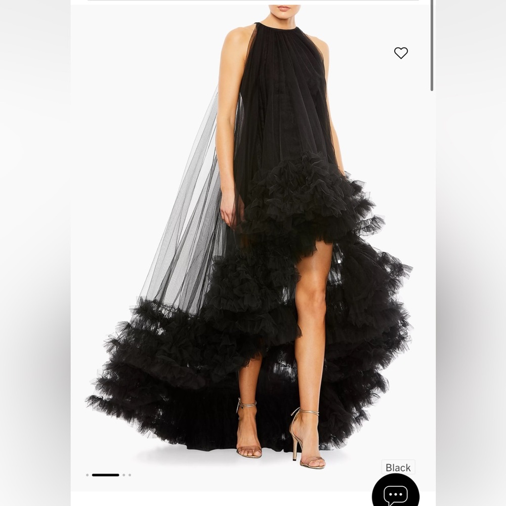 Black macduggal high low dress (Style 68252) size 4 in great condition